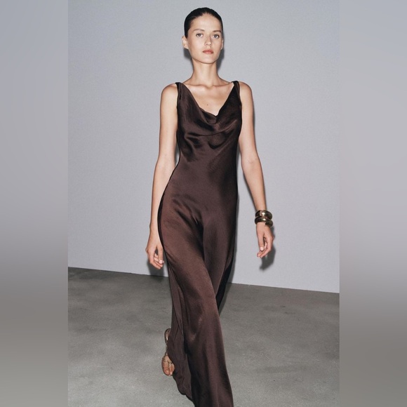 Zara | Dresses | Zara Zw Collection Dark Brown Satin Gown Maxi Evening Party Cocktail Dress | Poshmark Zara | Dresses | Zara Zw Collection Dark Brown Satin Gown Maxi Evening Party Cocktail Dress | Poshmark